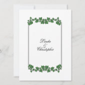 Green Leaves White Wedding Invitation Kaart (Achterkant)