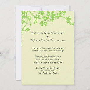 Green Léger Et Chartreuse Invitations De Mariage