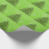 Green Leopard Cheetah kerstboom Cadeaupapier (Hoek)