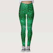 Green Leopard Print Leggings (Voorkant)