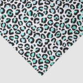 Green Leopard Print op White Decoupage Tissuepapier (Detail)