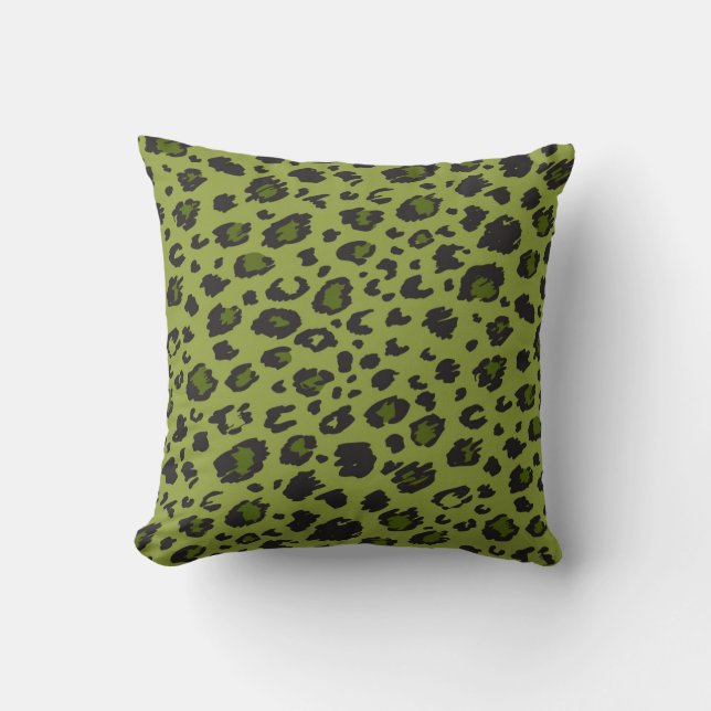 Green Leopard Print Pillow Kussen (Voorkant)