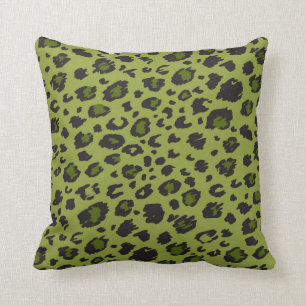 Green Leopard Print Pillow Kussen
