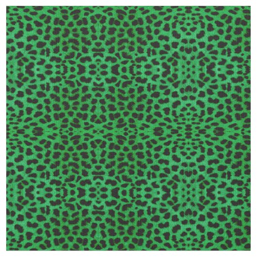 Green Leopard Print Stof (Close Up)