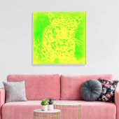 Green Leopard  Wrapped Canvas Afdruk (Insitu (Woonkamer))