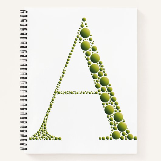 Green Letter A Journal – MinimalAesthetic Notebook (Devant)