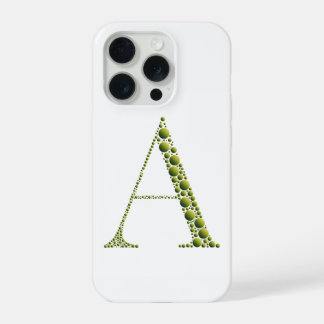 Green Letter A – Minimal Monogram Phone Case Desig iPhone 15 Pro Hoesje