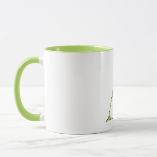 Green Letter A Mug – Minimal Gradient MonogramGift (Gauche)