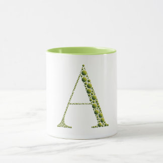 Green Letter A Mug – Minimal Gradient MonogramGift