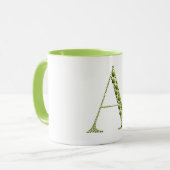 Green Letter A Mug – Minimal Gradient MonogramGift (Devant gauche)