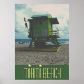 Green Lifeguard Tower Miami Beach Poster (Voorkant)