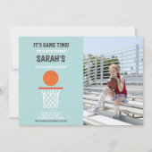 Green Light Background Basketball Invitations Kaart (Voorkant)