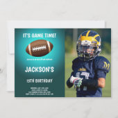 Green Light Football Anniversaire Invitations phot (Devant)