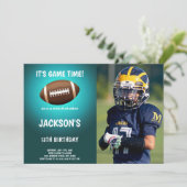 Green Light Football Anniversaire Invitations phot (Debout devant)