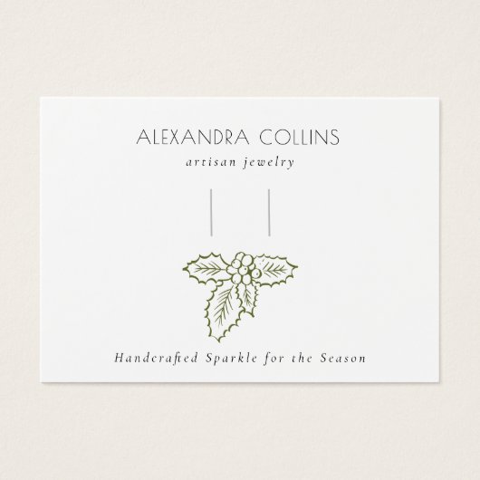 Green Line Art Festive Holly Branch Hairclip (Devant)