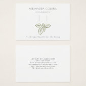 Green Line Art Festive Holly Branch Hairclip Visitekaartje (Voorkant /achterkant)