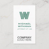 GREEN LINE MONOGRAM CORPORATE LOGO QR CODE VISITEKAARTJE (Voorkant)