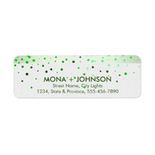 Green Linen Glitter Sparkle Confetti Stippen Moder Etiket
