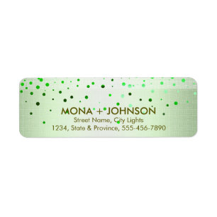 Green Linen Glitter Sparkle Confetti Stippen Moder Etiket