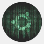 Green Linux-terminal Ronde Sticker (Voorkant)