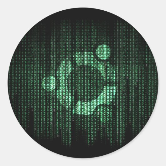 Green Linux-terminal Ronde Sticker (Voorkant)