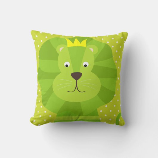 Green Lion Green Polka Dot Sierkussen (Voorkant)
