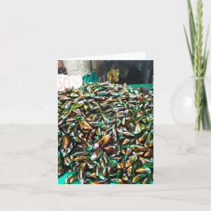 Green Lipped Mussels for Sale Foling Vakantie Card Feestdagen Kaart