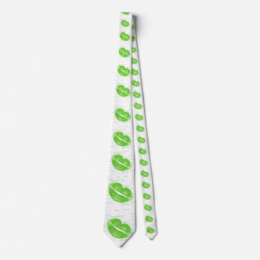 Green Lips - Irish Lipstick Blot St Patrick's Day Stropdas (Voorkant)