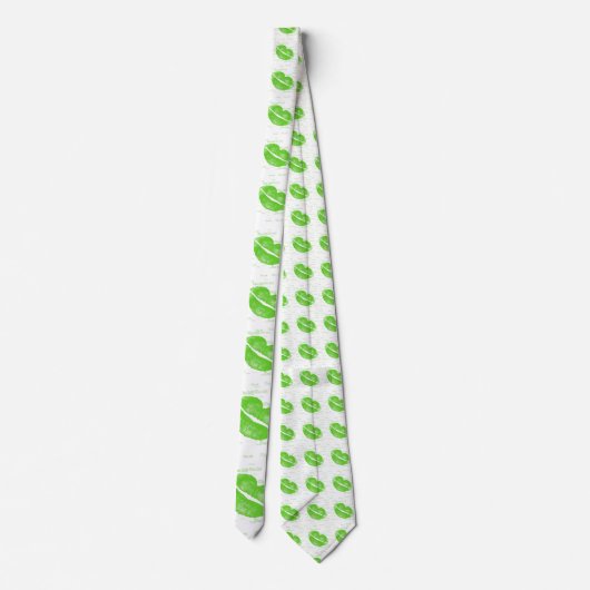 Green Lips - Irish Lipstick Blot St Patrick's Day Stropdas (Achterkant)