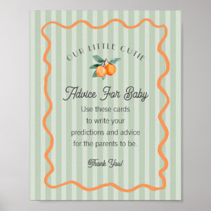 Green Little Cutie Citrus Douche Advies voor Baby Poster