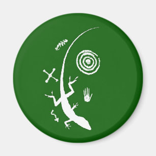 Green Lizard Petroglyph Magnet Magneet