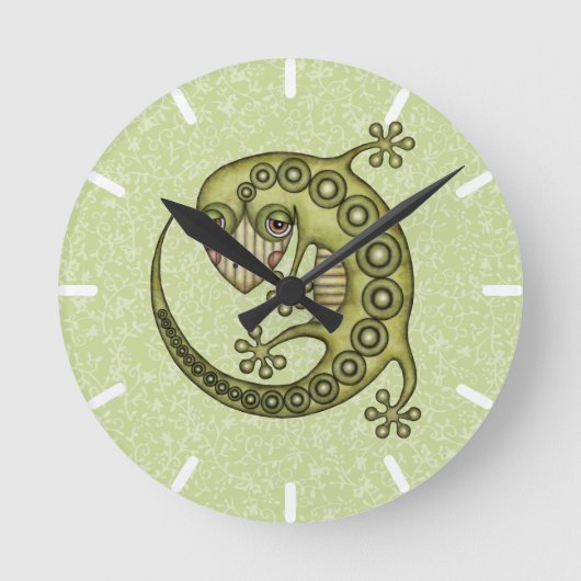 Green Lizard Ronde Klok (Voorkant)