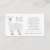 Green Llama Polka Dot Book Request Baby shower Informatiekaartje (Voorkant)