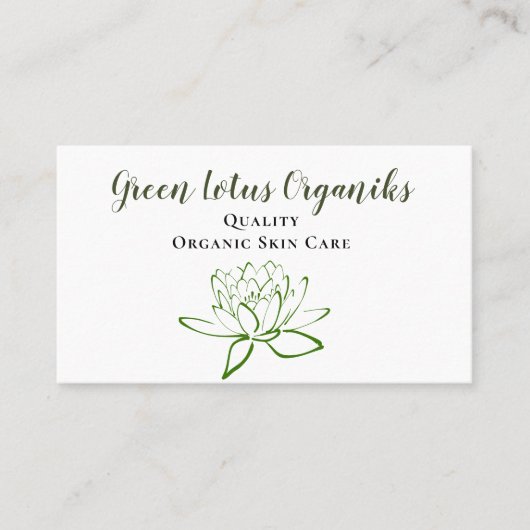 Green Lotus DIY Beauty Care Visitekaartje (Voorkant)