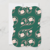 Green Lotus Lanterns Carte RSVP de mariage indien (Dos)