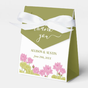 Green Lotus Lily Flowers Wedding Indian Bedankdoosjes