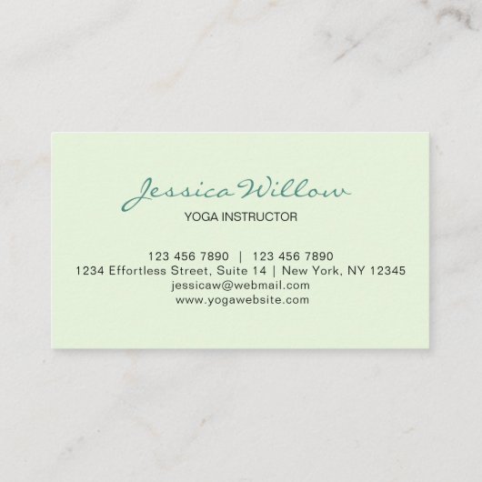 Green Lotus Yoga Instructor Visitekaartje (Achterkant)