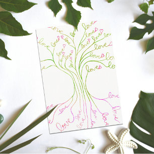 Green Love Tree of Life Light Elegant Modern Cute Bedankkaart