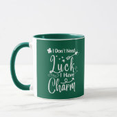 Green Luck Four Leaf Clover St Patrick Day Grappig Mok (Links)