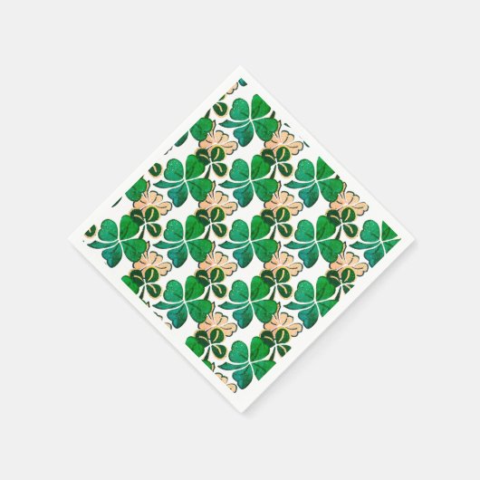 Green Lucky Clover Shamrock Pattern Servet (Hoek)