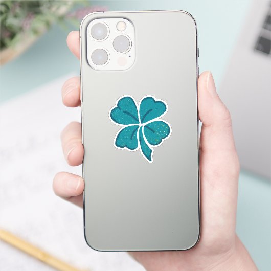 Green Lucky Clover Shamrock St. Patrick's Day Sticker (Telefoon)