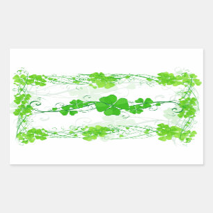 Green Lucky Shamrock Rechthoekige Sticker