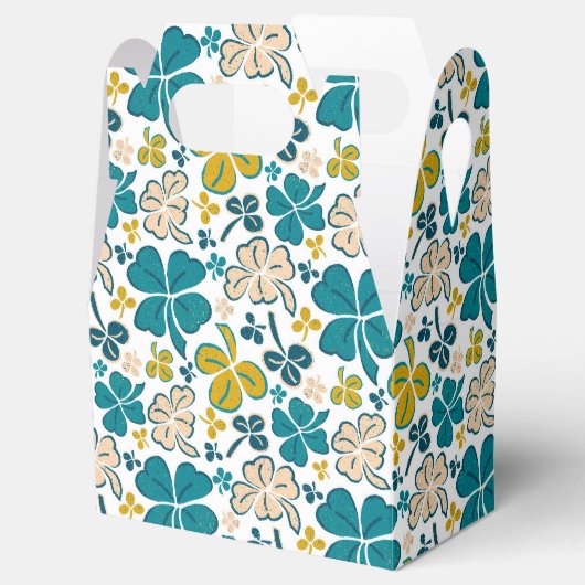 Green Lucky Shamrocks Clover St. Patrick's Day Bedankdoosjes (Geopend)