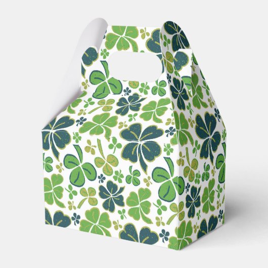 Green Lucky Shamrocks Clover St. Patrick's Day Bedankdoosjes (Achterkant)