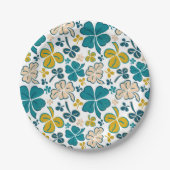 Green Lucky Shamrocks Clover St. Patrick's Day Papieren Bordje (Voorkant)