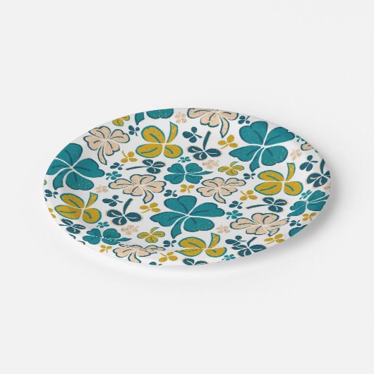 Green Lucky Shamrocks Clover St. Patrick's Day Papieren Bordje (Gekanteld)