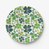 Green Lucky Shamrocks Clover St. Patrick's Day Papieren Bordje (Voorkant)