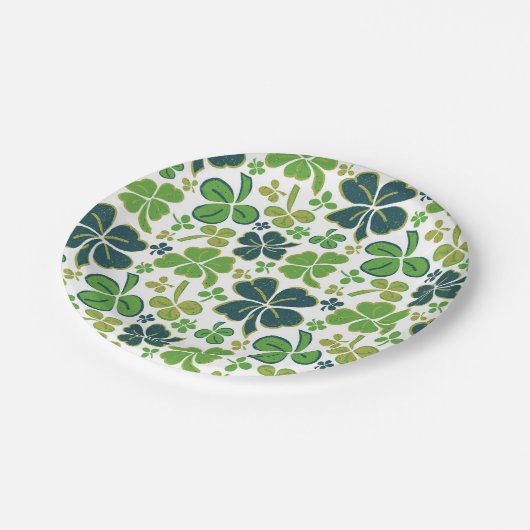 Green Lucky Shamrocks Clover St. Patrick's Day Papieren Bordje (Gekanteld)