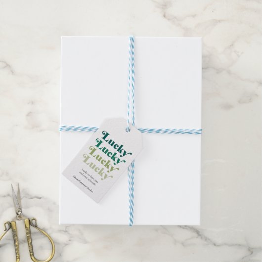 Green Lucky St. Patrick's Day Business Marketing Cadeaulabel (Met Touw)