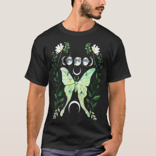 Green Luna Moth Witchy Dark Academia Moon Gothic C T-shirt